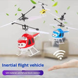 Mini Electric Airplane Toy for Kids with Remote Control Infrared Sensor Hand Induction Helicopter Flying Drone Toy