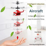 Mini Electric Airplane Toy for Kids with Remote Control Infrared Sensor Hand Induction Helicopter Flying Drone Toy