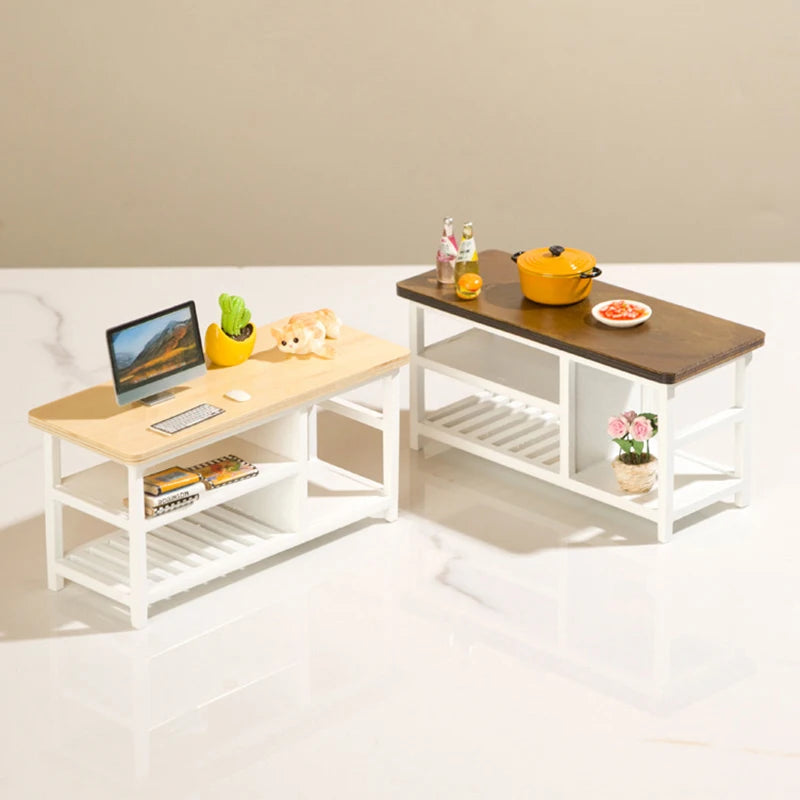 1:12 Dollhouse Miniature Furniture Table Coffee Table Computer Desk Dollhouse Livingroom Kitchen Leisure Table Model