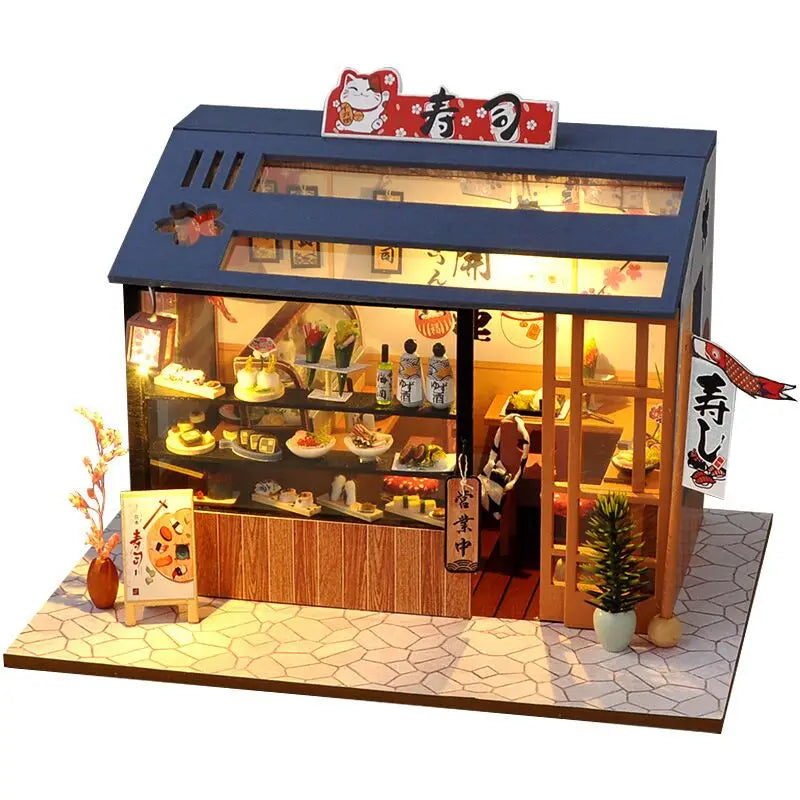 CUTEBEE  DIY Dollhouse Wooden Miniature Doll House With Furniture Toys For Children Christmas Gift